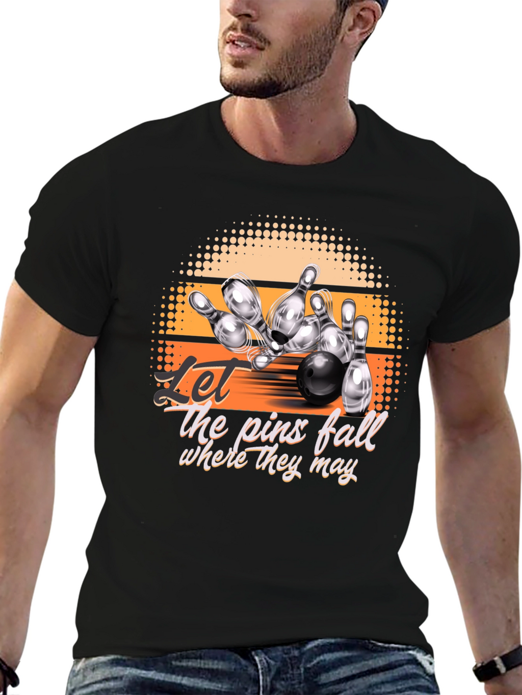 Bowling Strike Graphic Tee - Let the Pins Fall
