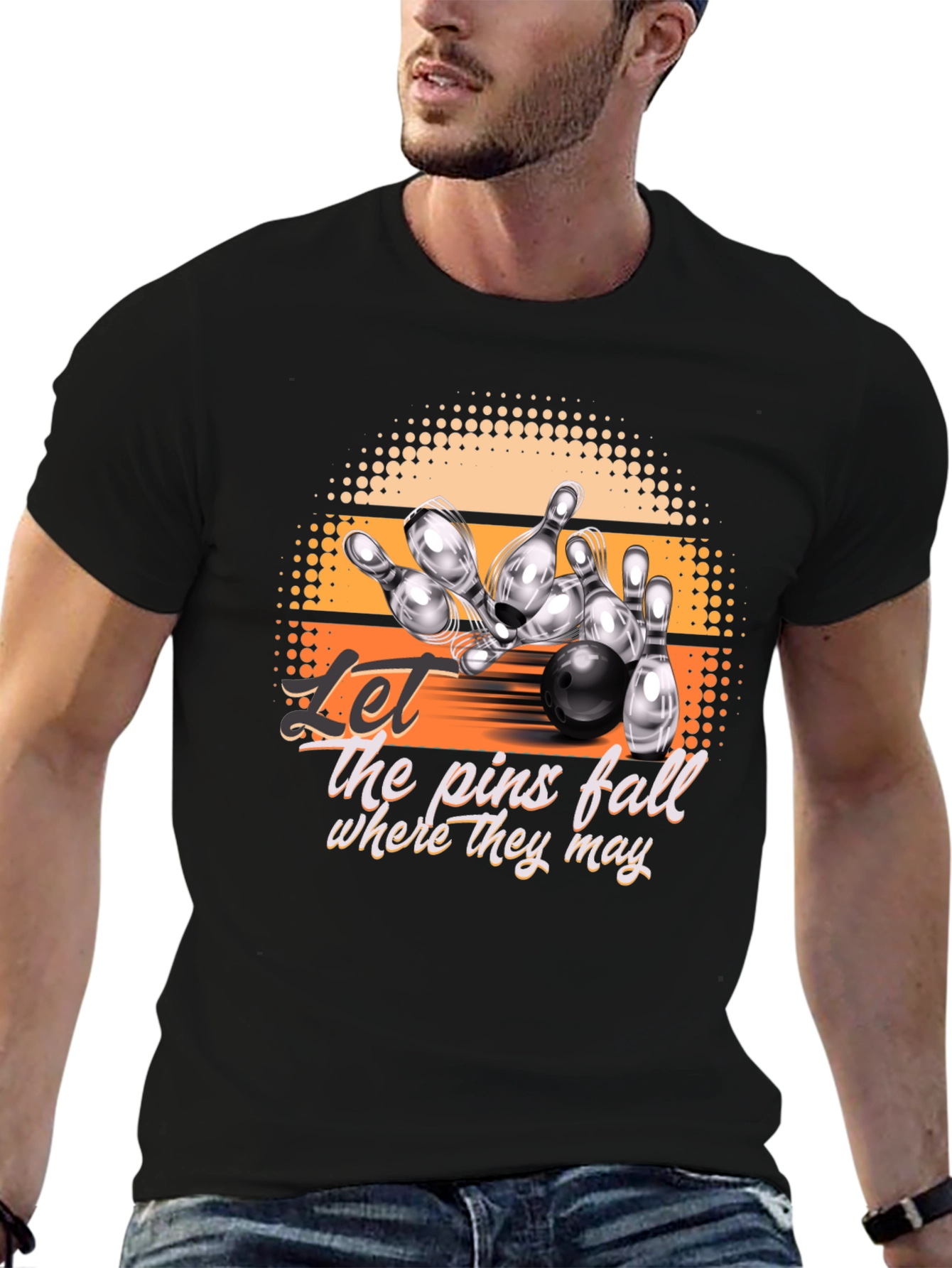Bowling Strike Graphic Tee - Let the Pins Fall