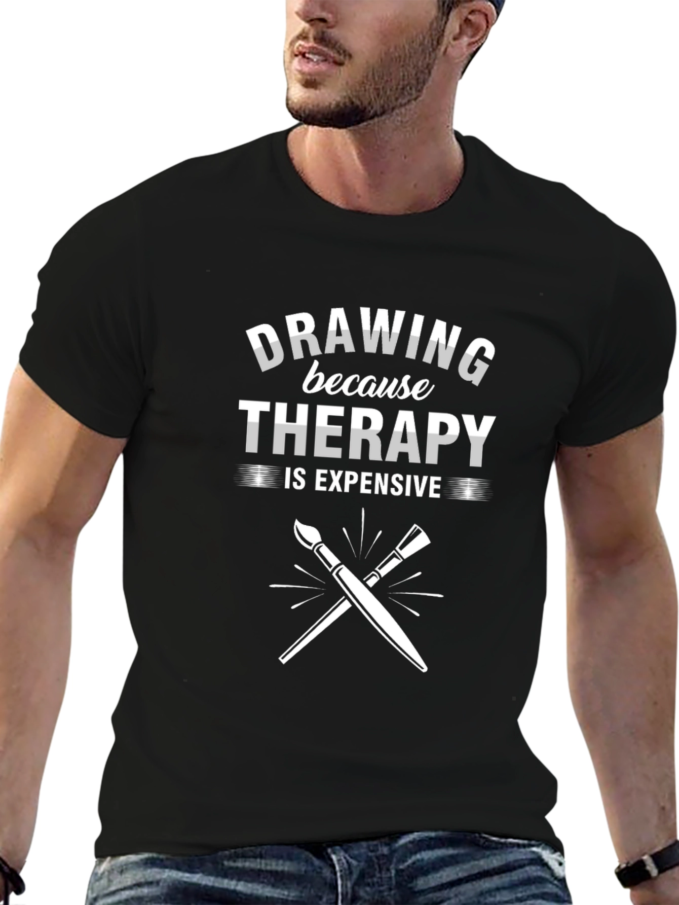 Drawing Therapy Tee - Artist Humor Shirt