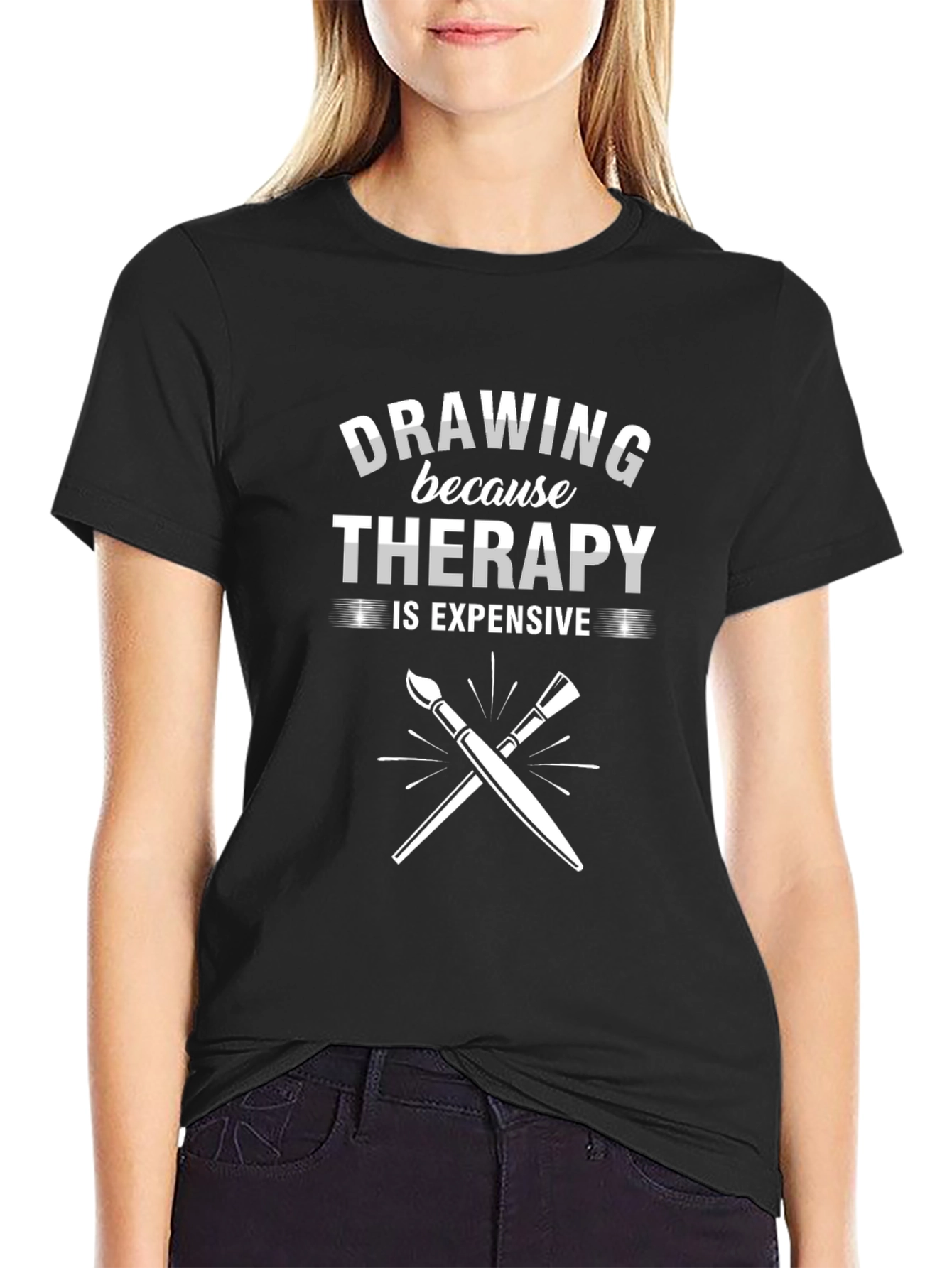 Drawing Therapy Tee - Artist Humor Shirt