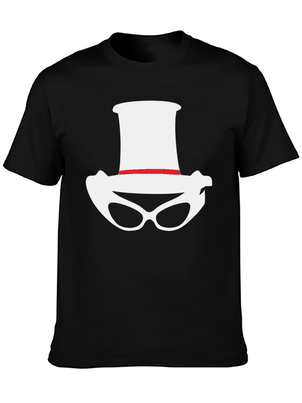Novelty Hat and Glasses Black T-Shirt