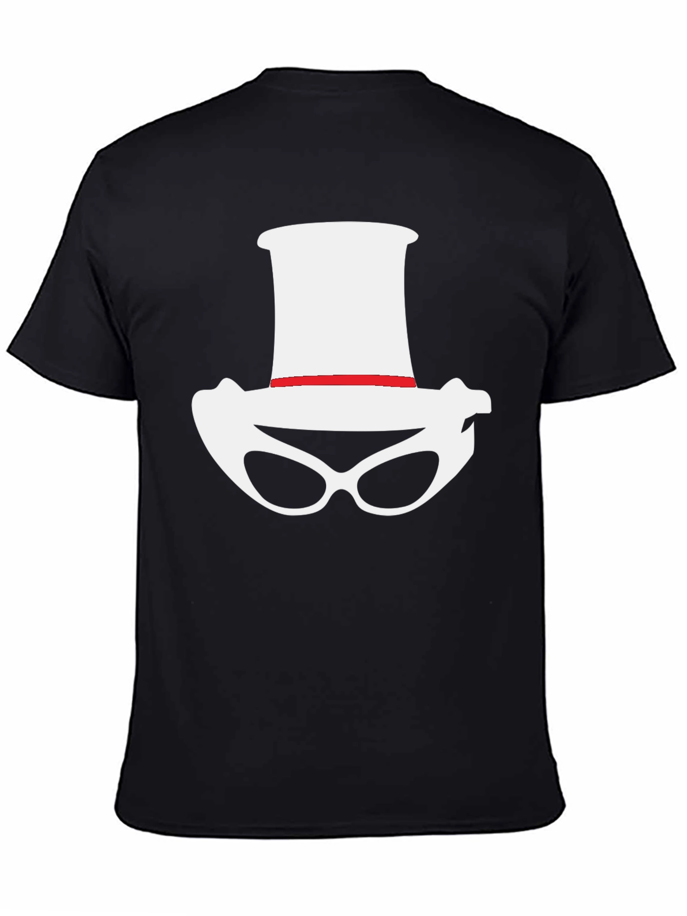 Novelty Hat and Glasses Black T-Shirt