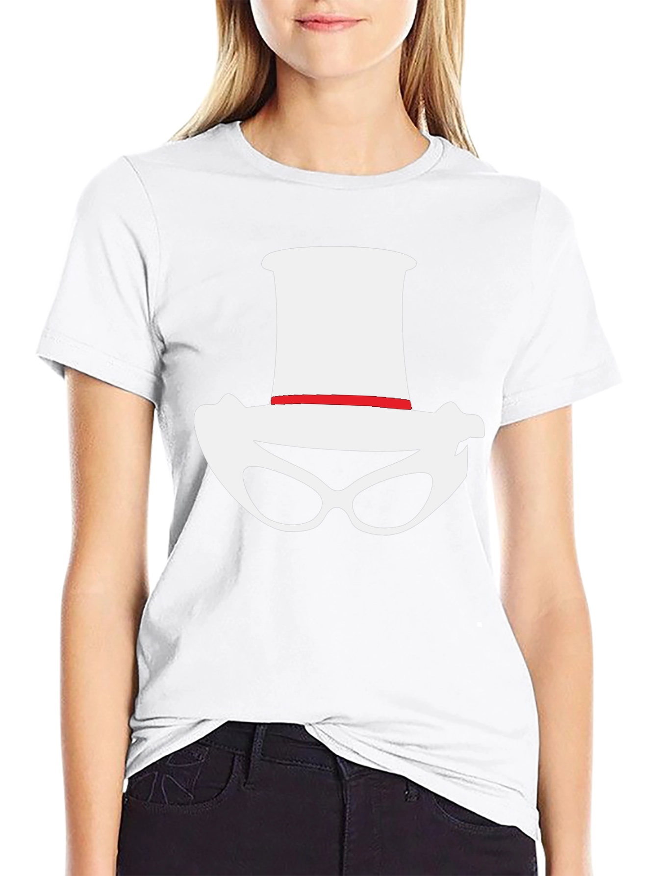 Novelty Hat and Glasses Black T-Shirt