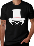 Novelty Hat and Glasses Black T-Shirt