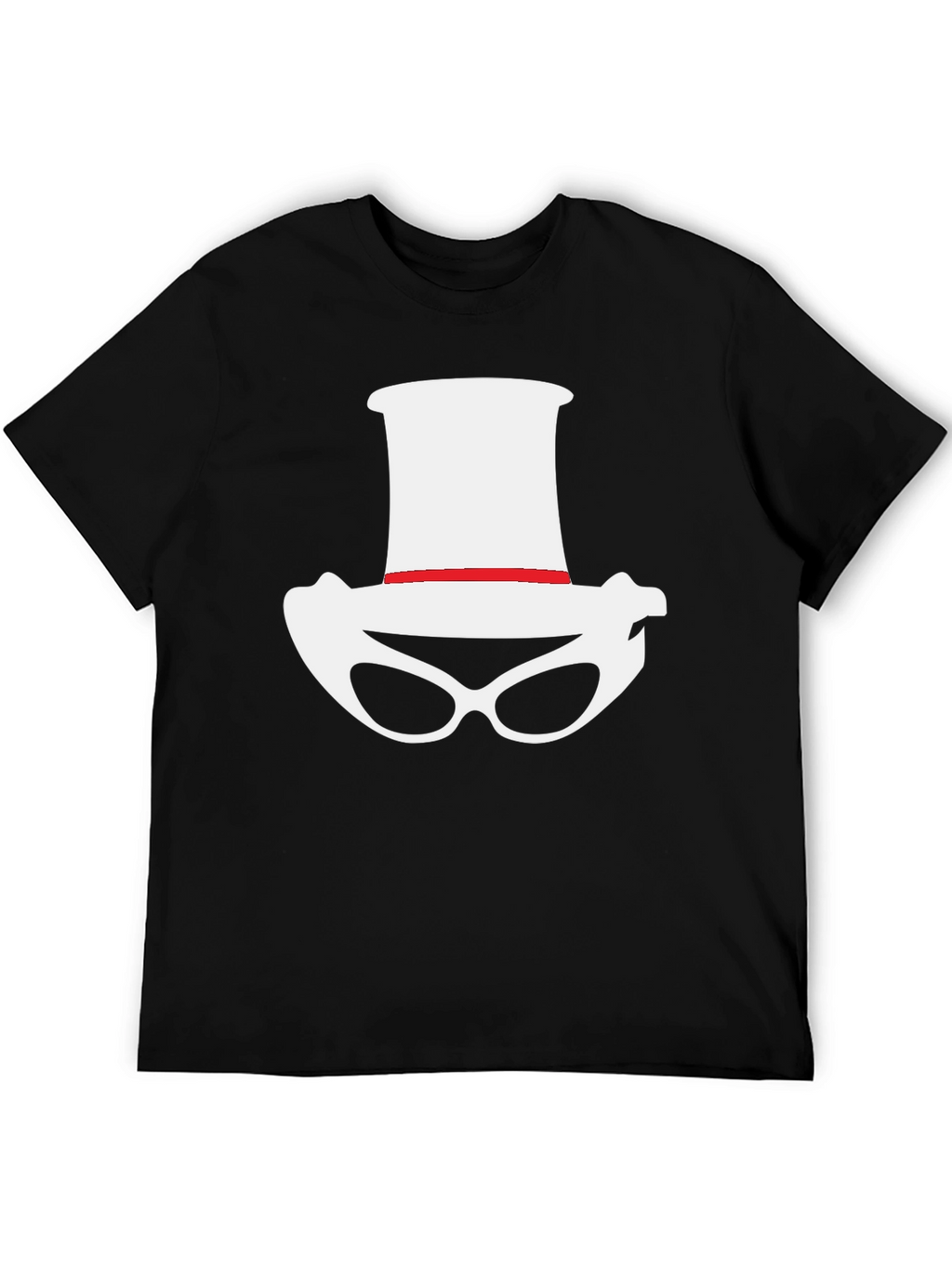 Novelty Hat and Glasses Black T-Shirt