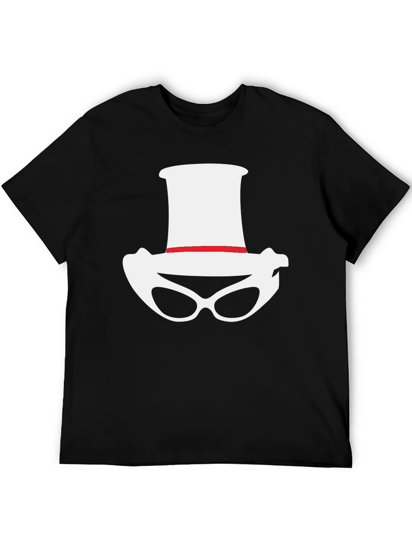Novelty Hat and Glasses Black T-Shirt