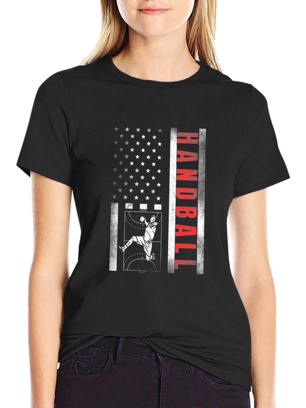 Handball American Flag Graphic Tee