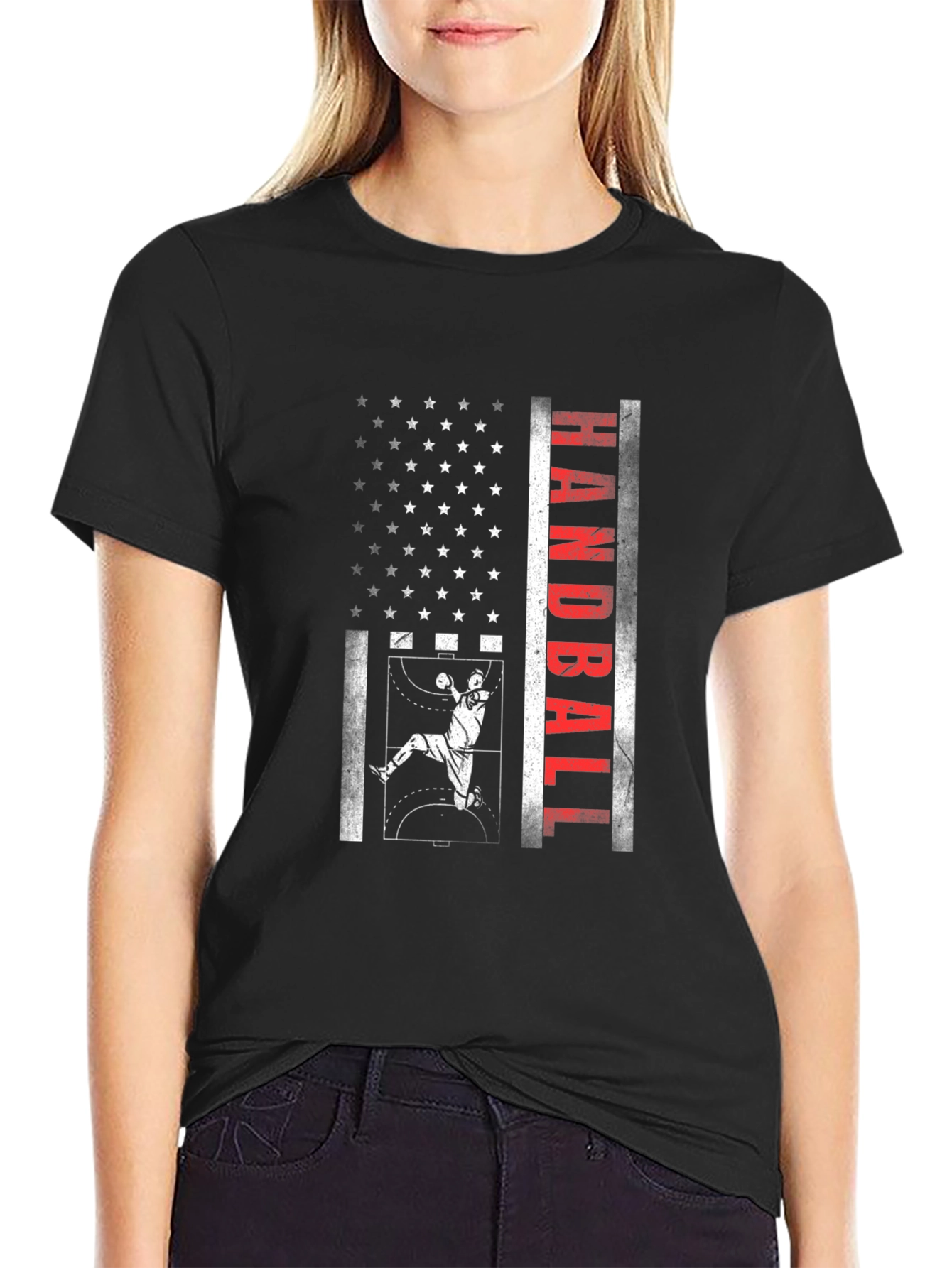Handball American Flag Graphic Tee