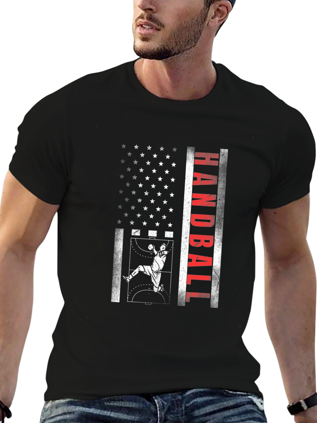 Handball American Flag Graphic Tee