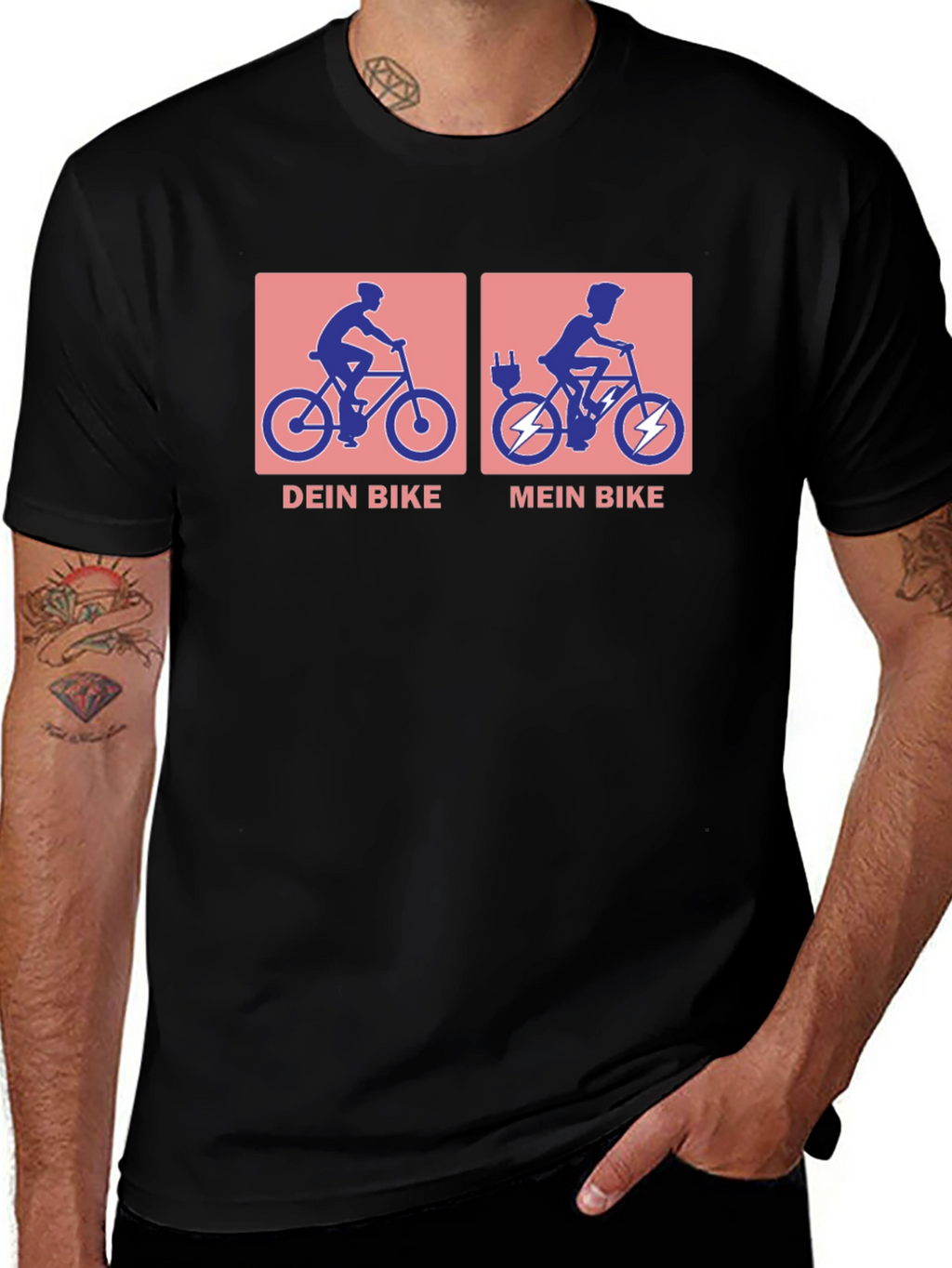 Electric Bike vs. Traditional Bike T-Shirt