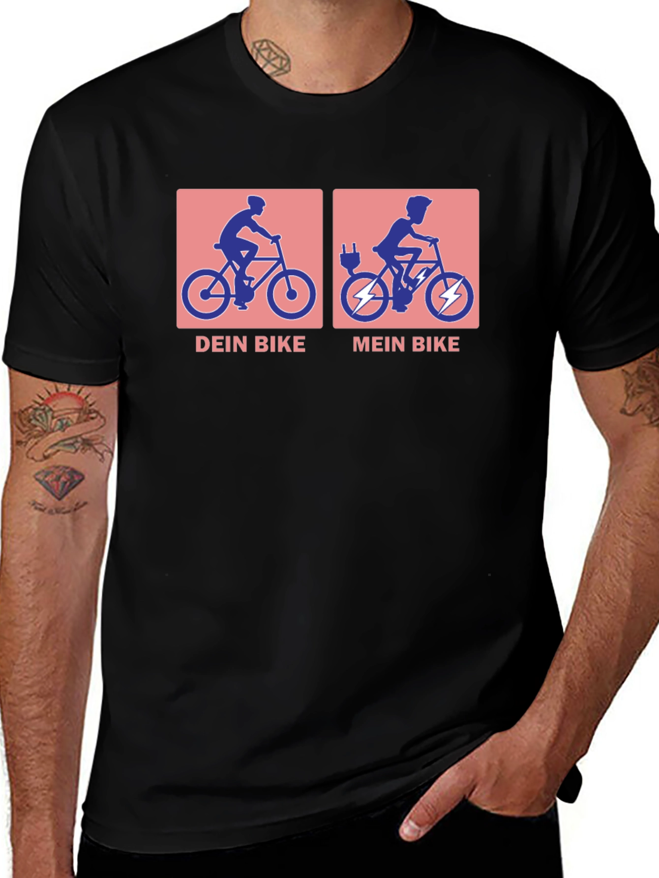 Electric Bike vs. Traditional Bike T-Shirt