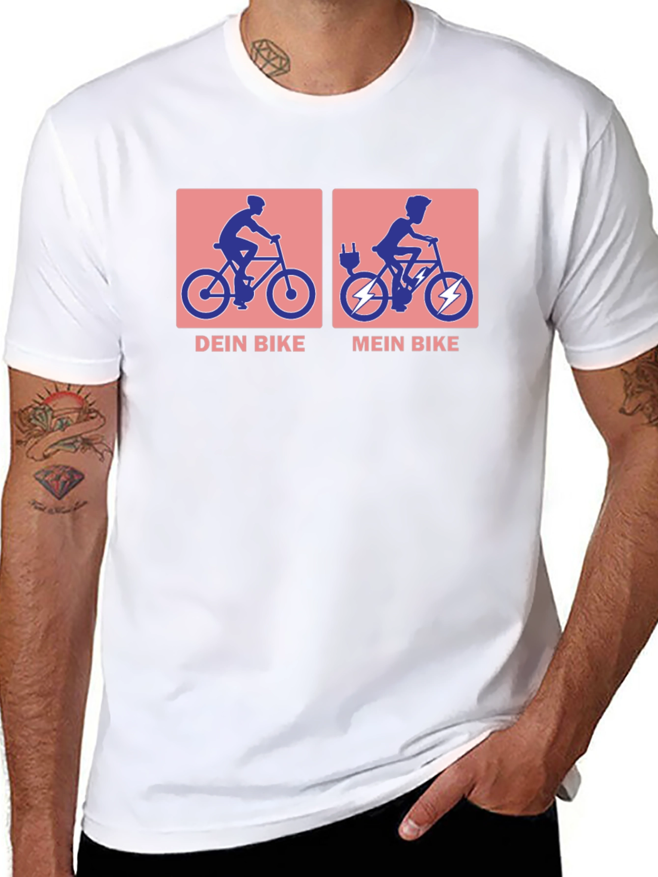 Electric Bike vs. Traditional Bike T-Shirt
