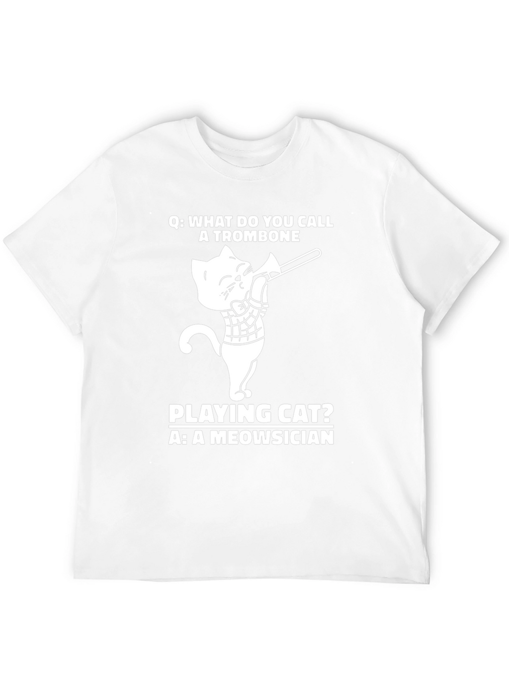 Meowsician Trombone Cat T-Shirt - Black