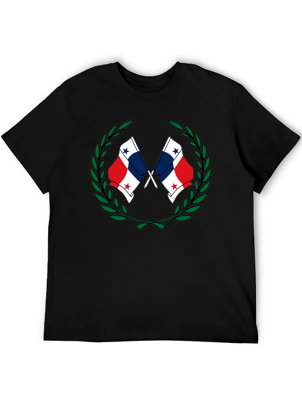 Panama Flag Laurel Wreath Graphic T-Shirt