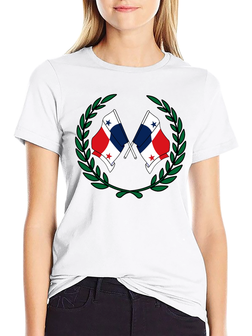 Panama Flag Laurel Wreath Graphic T-Shirt