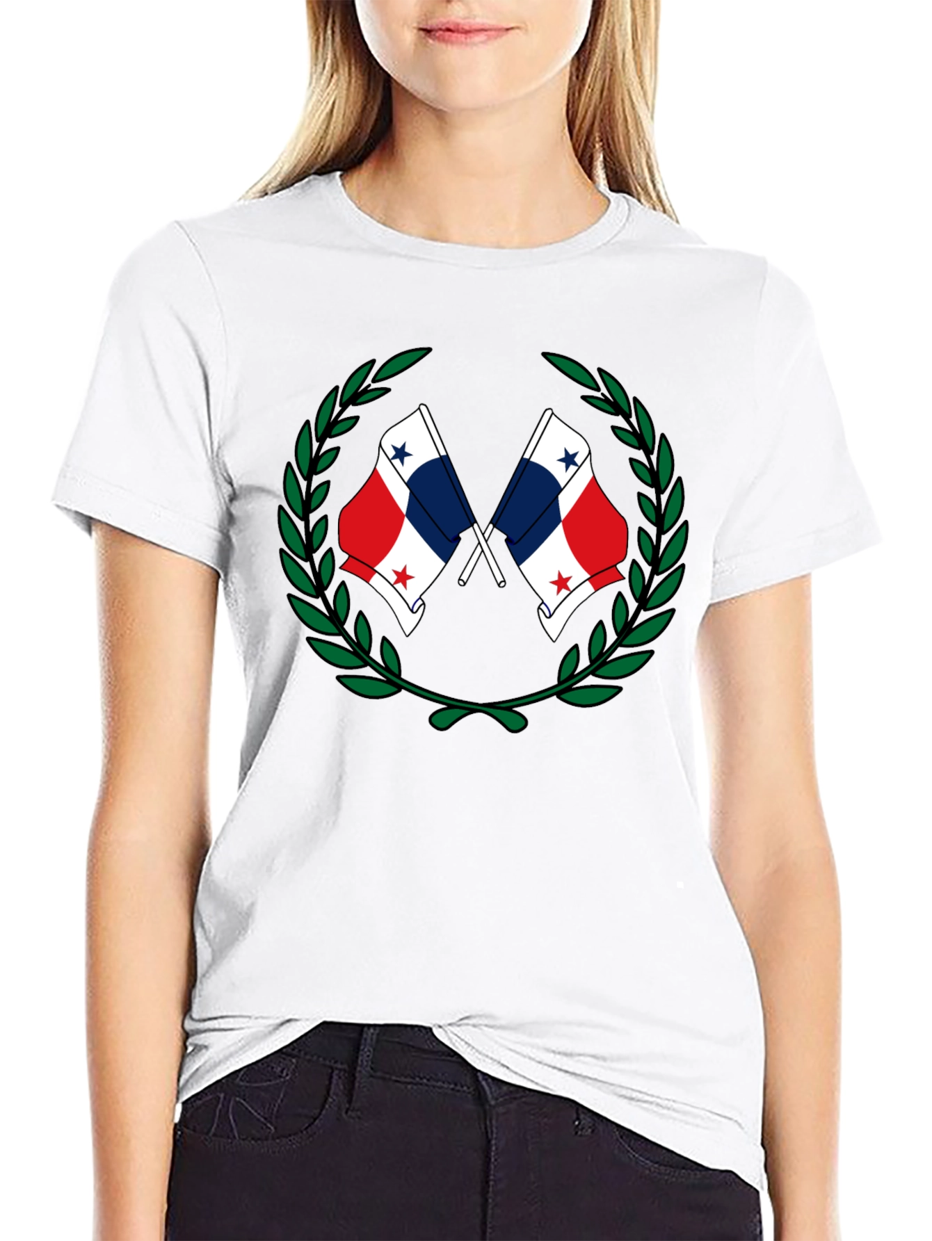 Panama Flag Laurel Wreath Graphic T-Shirt