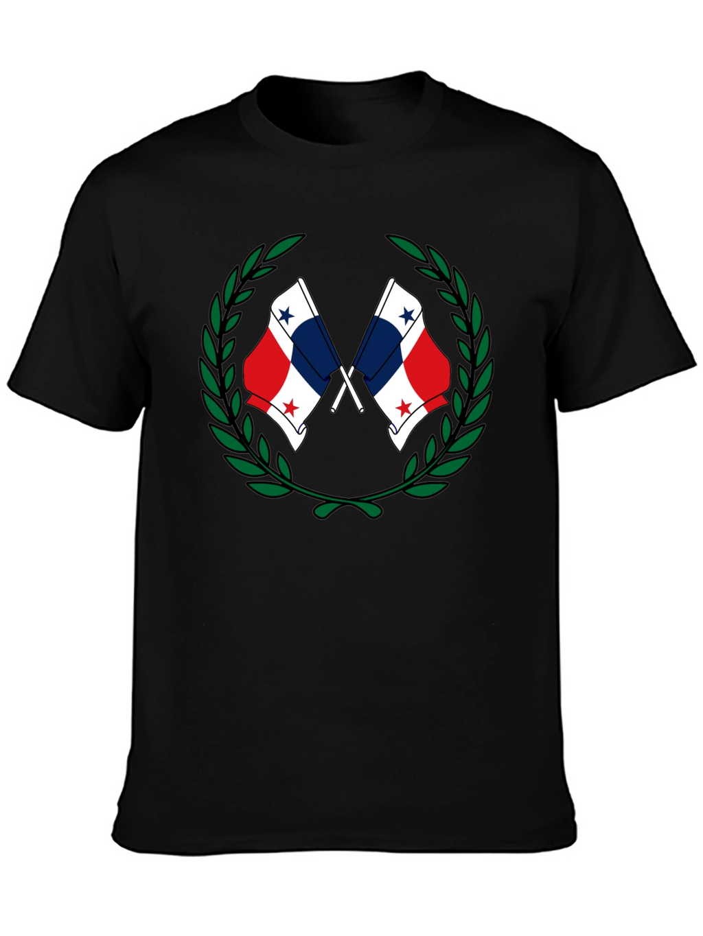 Panama Flag Laurel Wreath Graphic T-Shirt