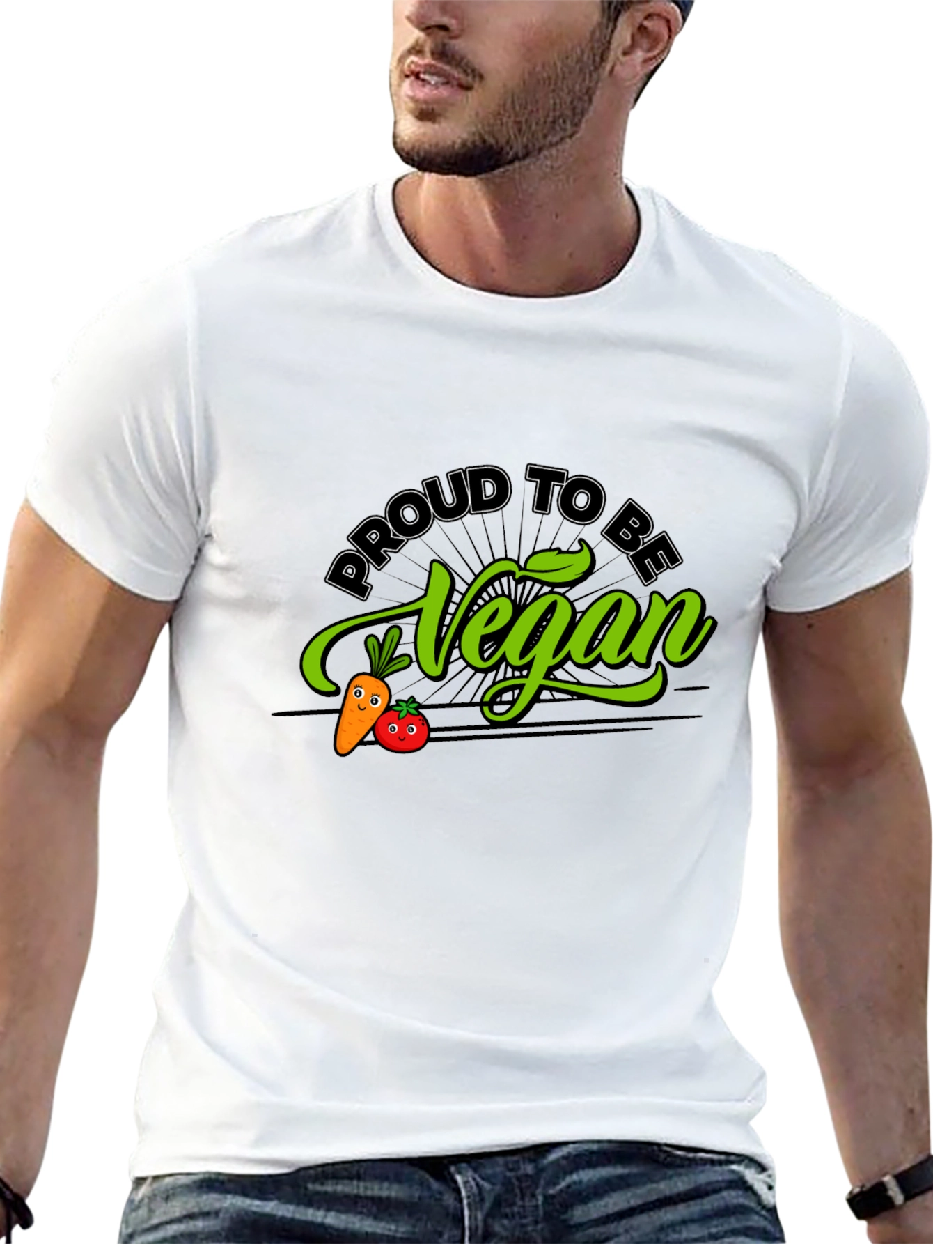 Proud Vegan Graphic Tee - Black Cotton Blend