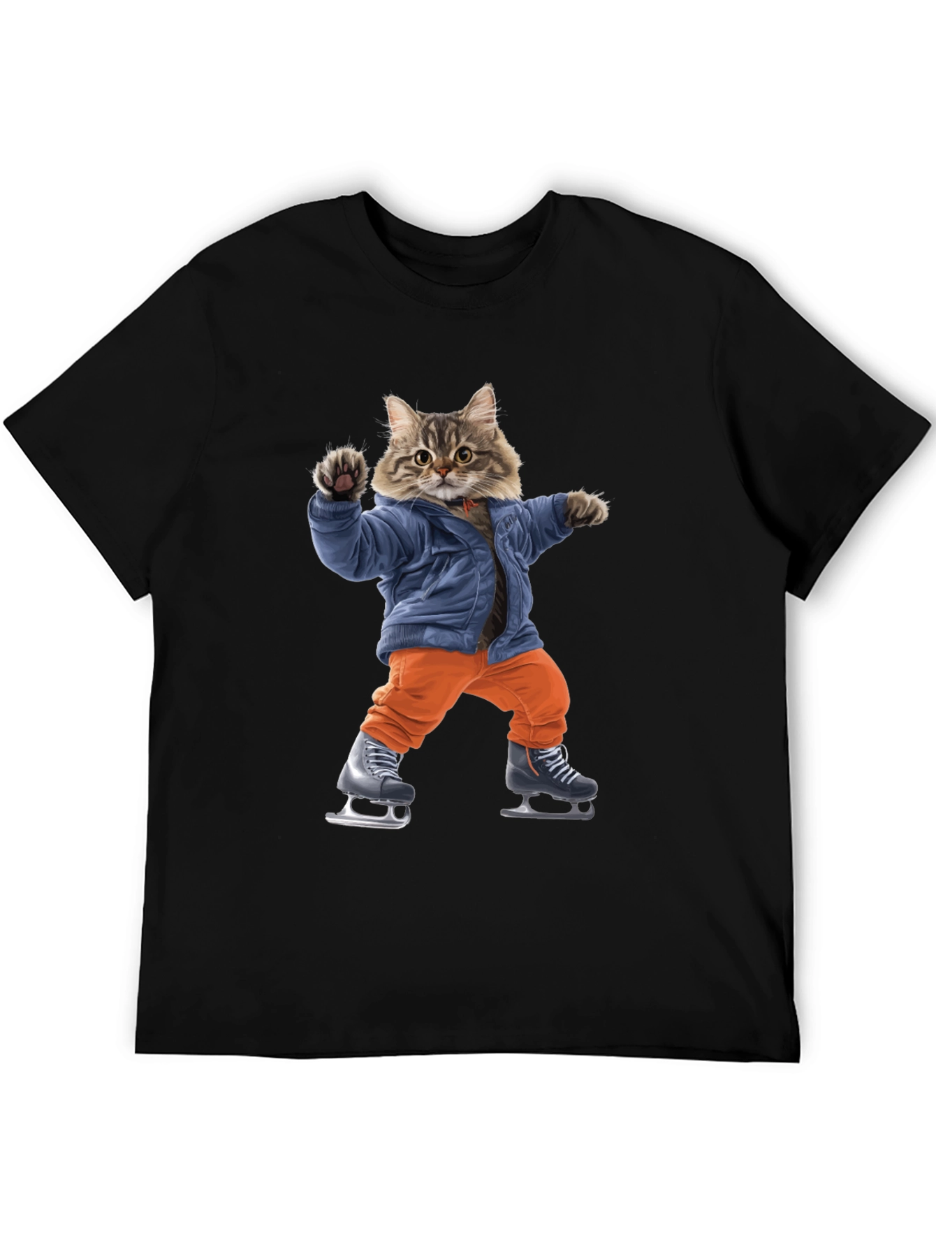 Cool Cat Ice Skating Graphic Tee