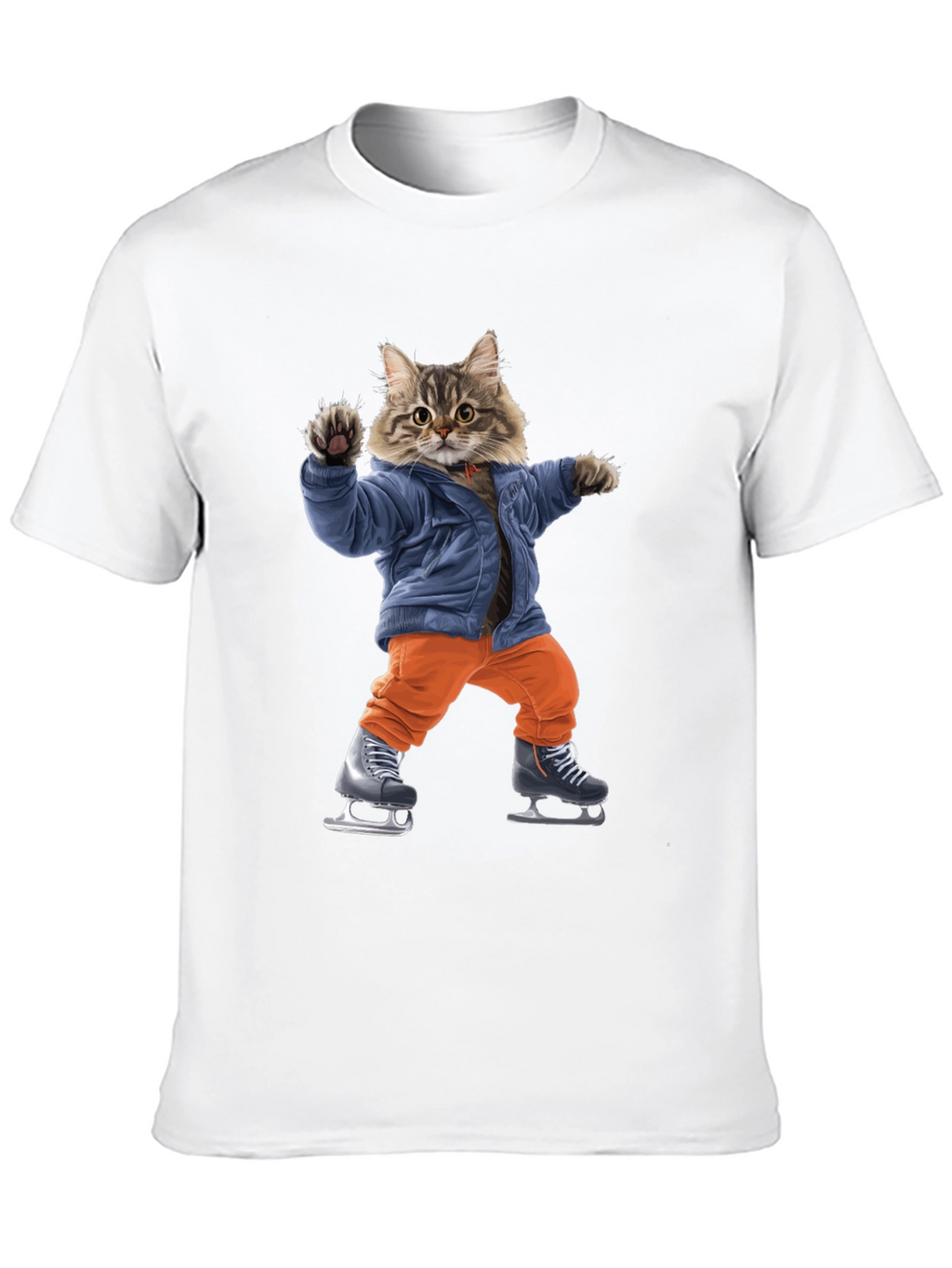 Cool Cat Ice Skating Graphic Tee