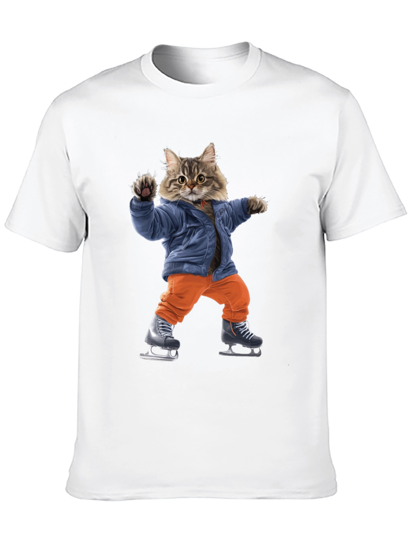 Cool Cat Ice Skating Graphic Tee