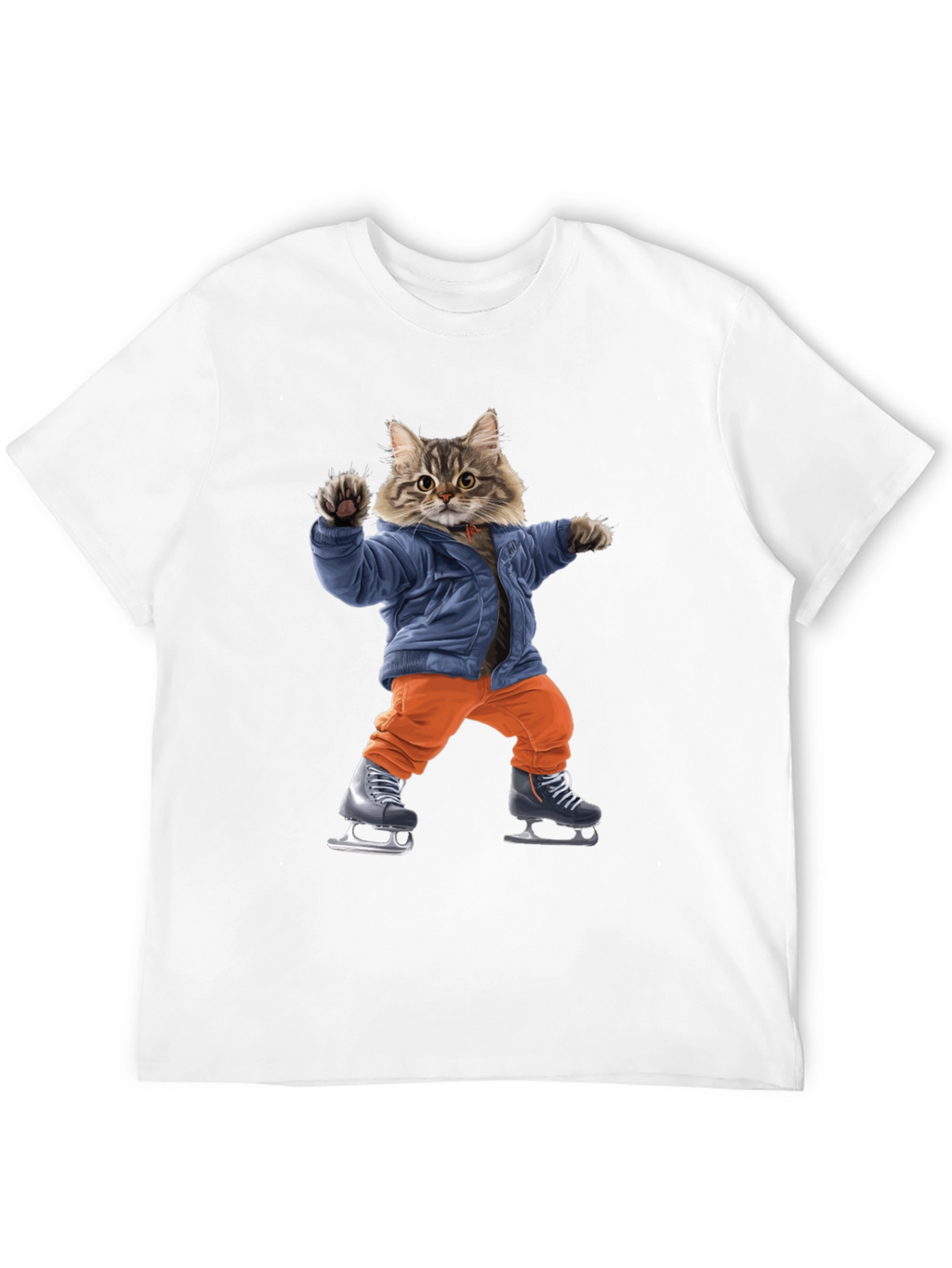 Cool Cat Ice Skating Graphic Tee