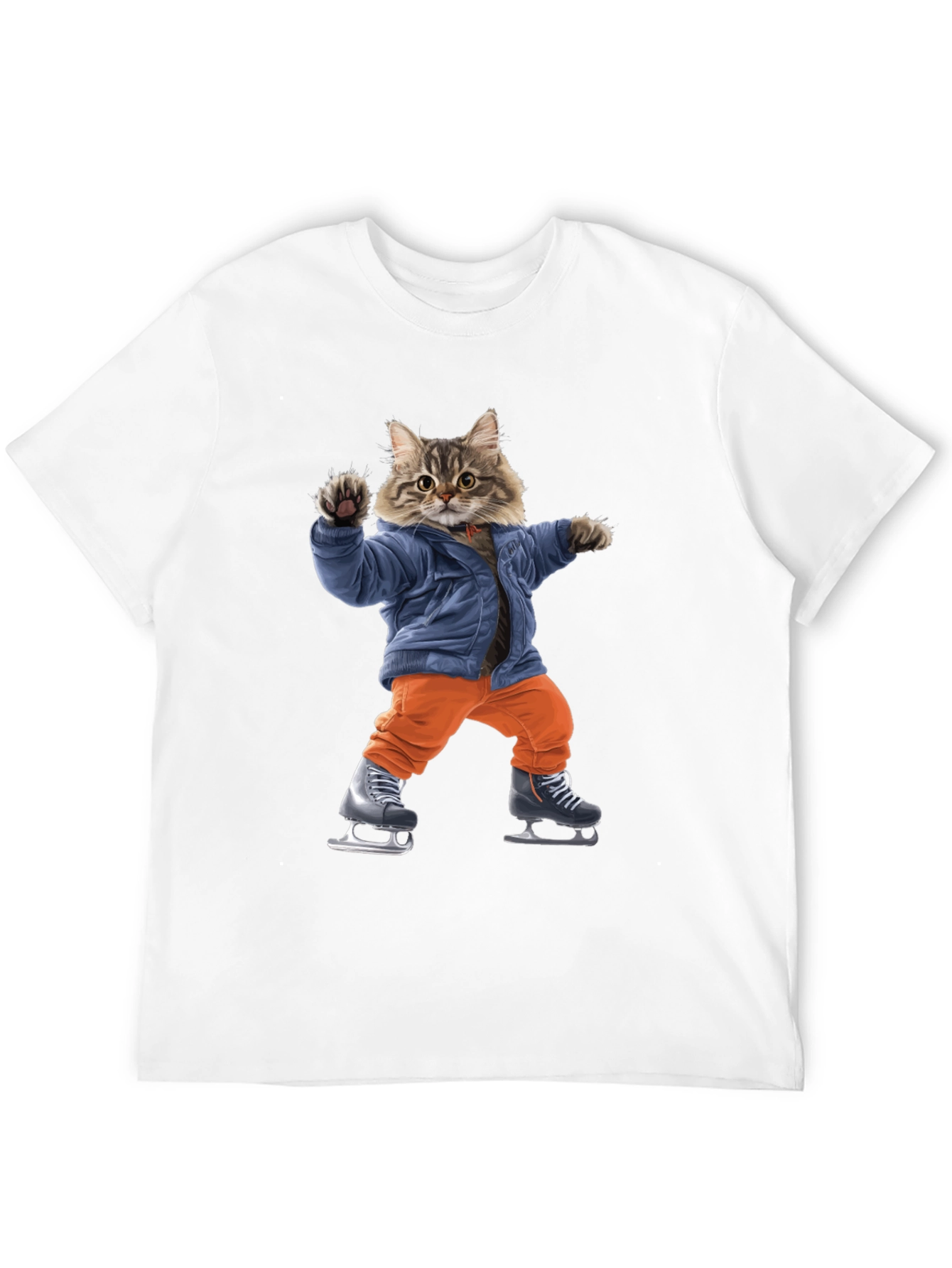 Cool Cat Ice Skating Graphic Tee