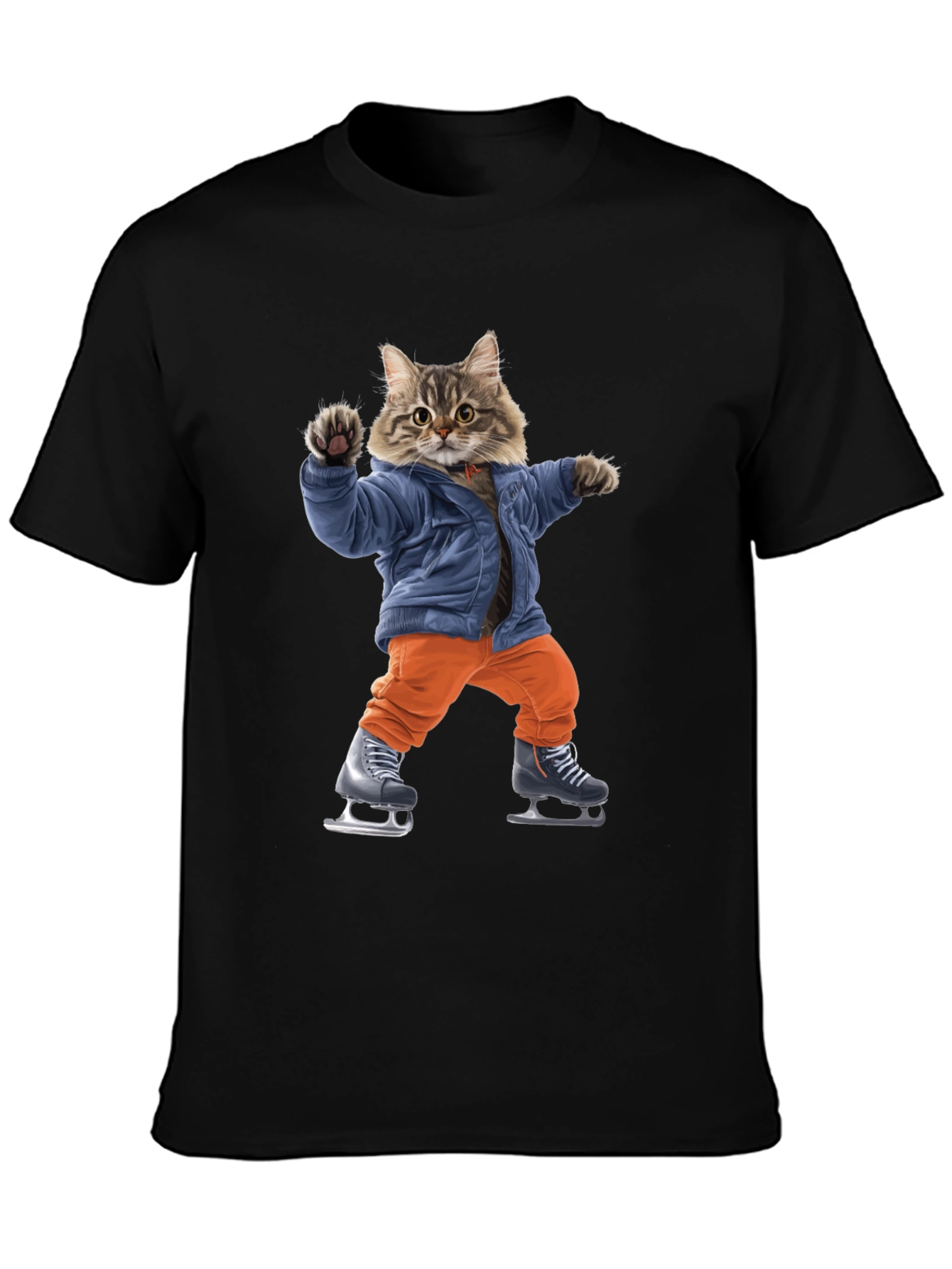 Cool Cat Ice Skating Graphic Tee