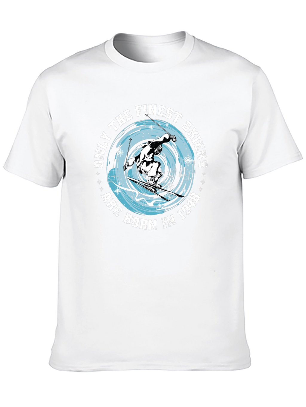 Finest Skiers Born in 1948 Black Graphic Tee