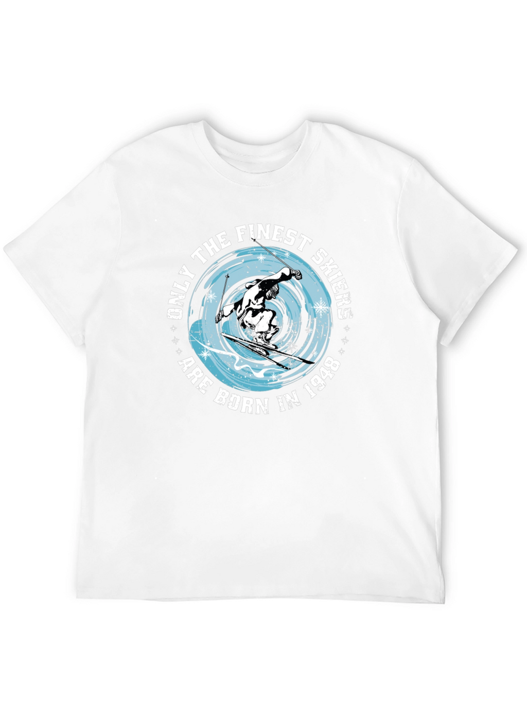 Finest Skiers Born in 1948 Black Graphic Tee