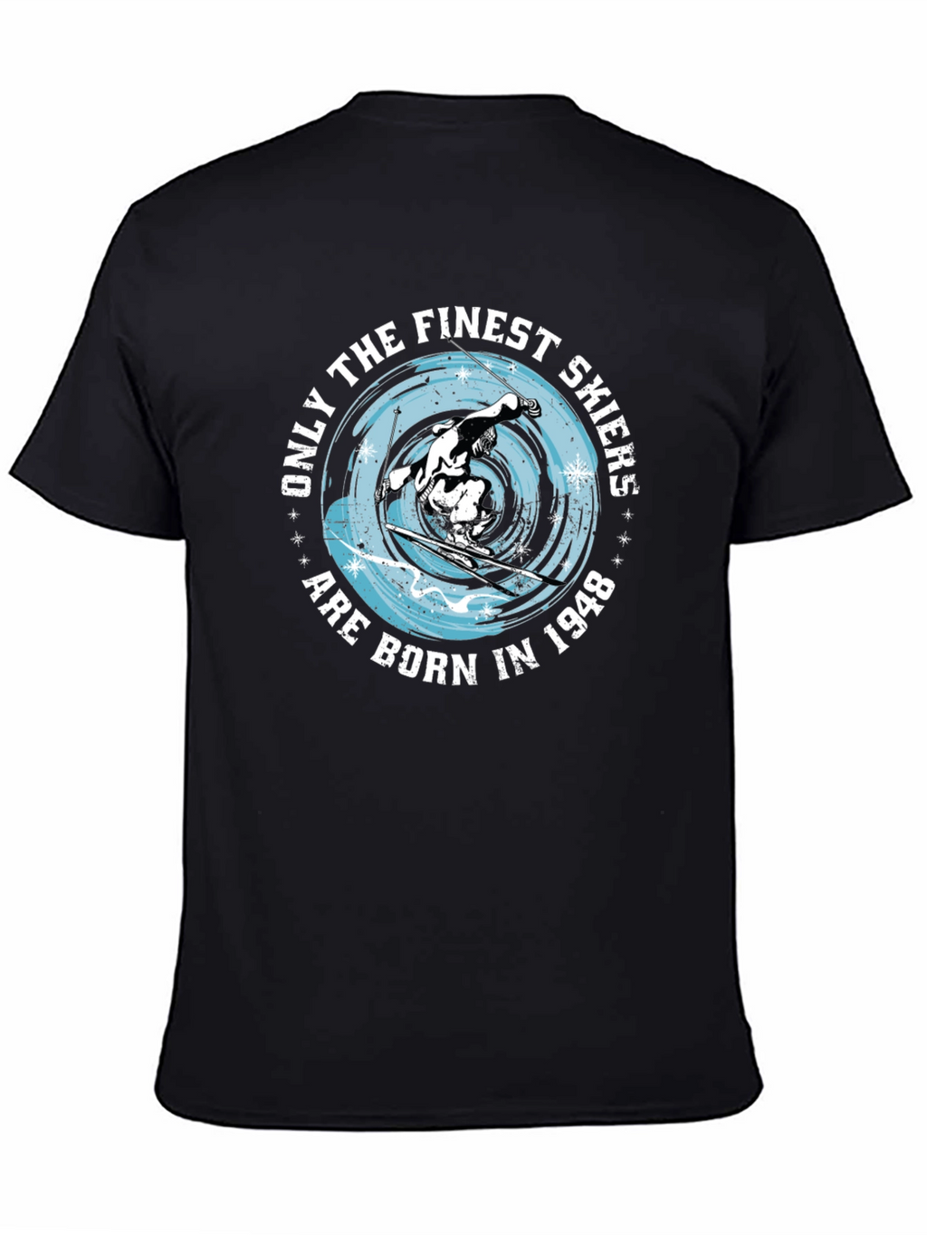 Finest Skiers Born in 1948 Black Graphic Tee