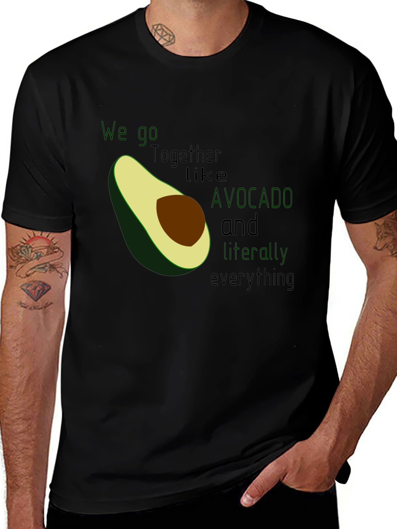 Avocado Love Graphic Tee - We Go Together Like Avocado and Everything