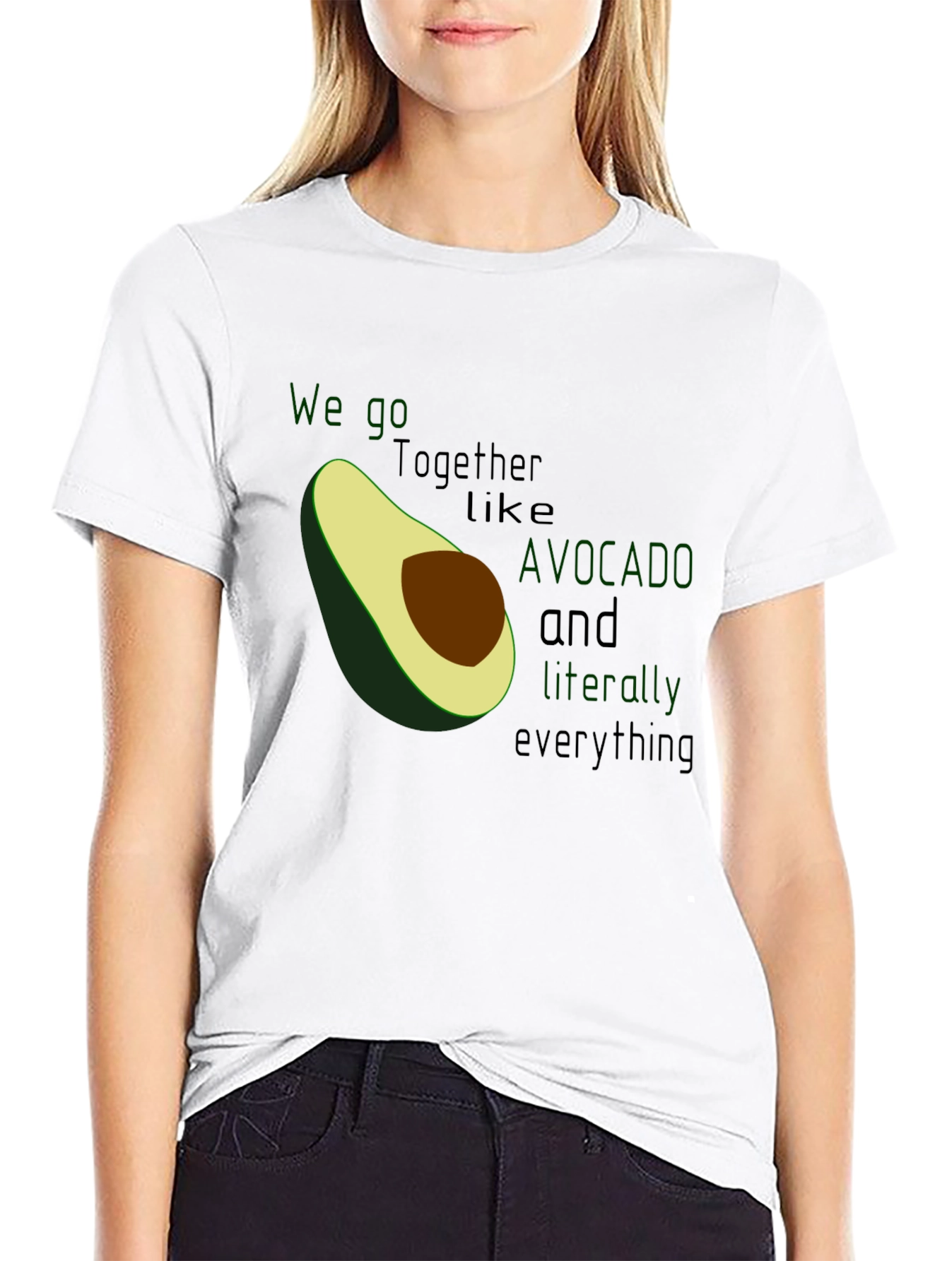 Avocado Love Graphic Tee - We Go Together Like Avocado and Everything