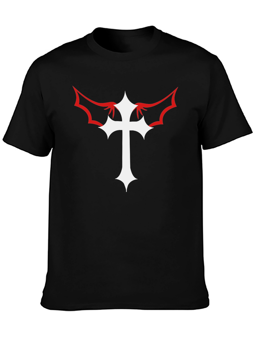 Cross With Wings Black Graphic Tee
