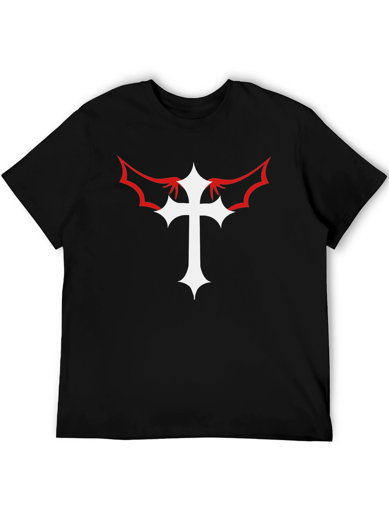 Cross With Wings Black Graphic Tee
