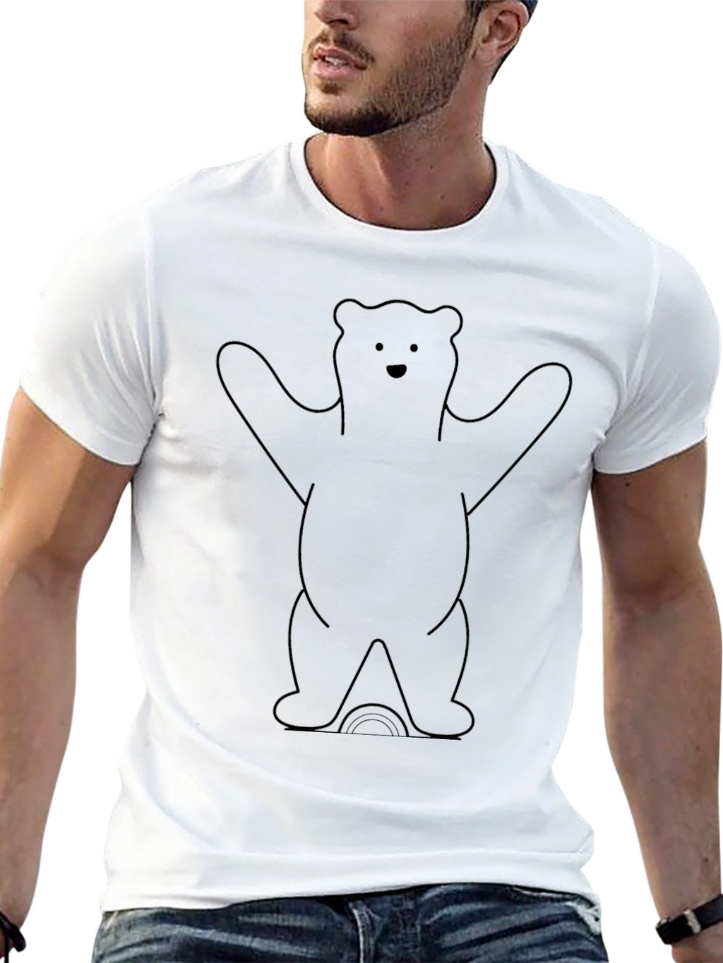 Bear Graphic Tee - Black Unisex T-Shirt
