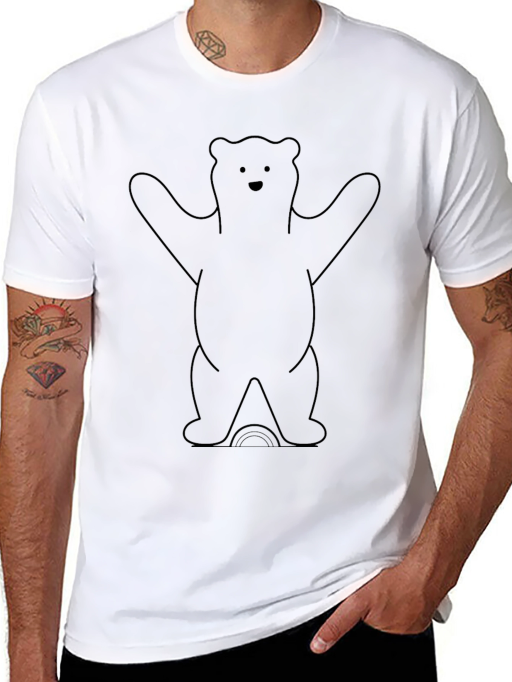 Bear Graphic Tee - Black Unisex T-Shirt