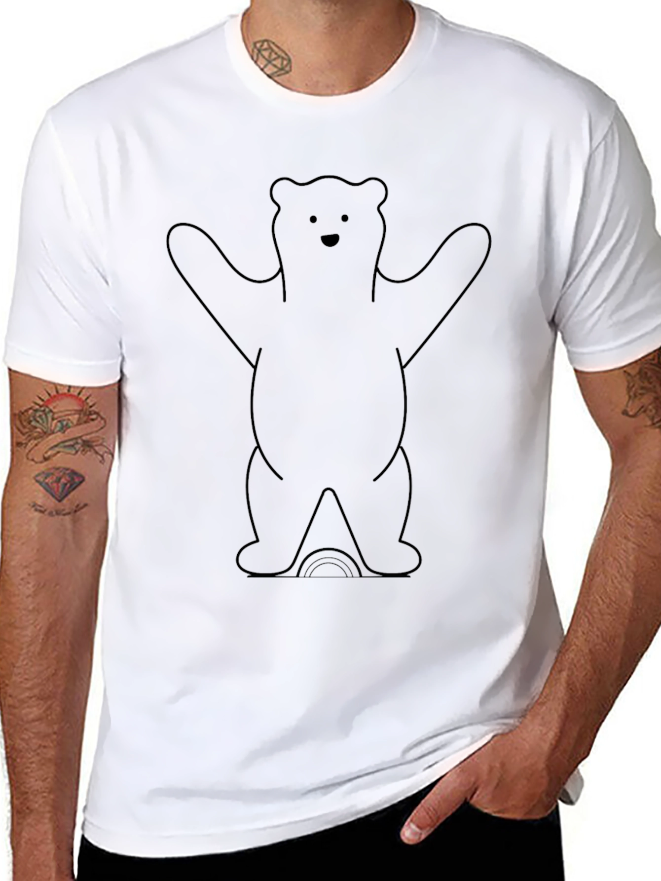 Bear Graphic Tee - Black Unisex T-Shirt