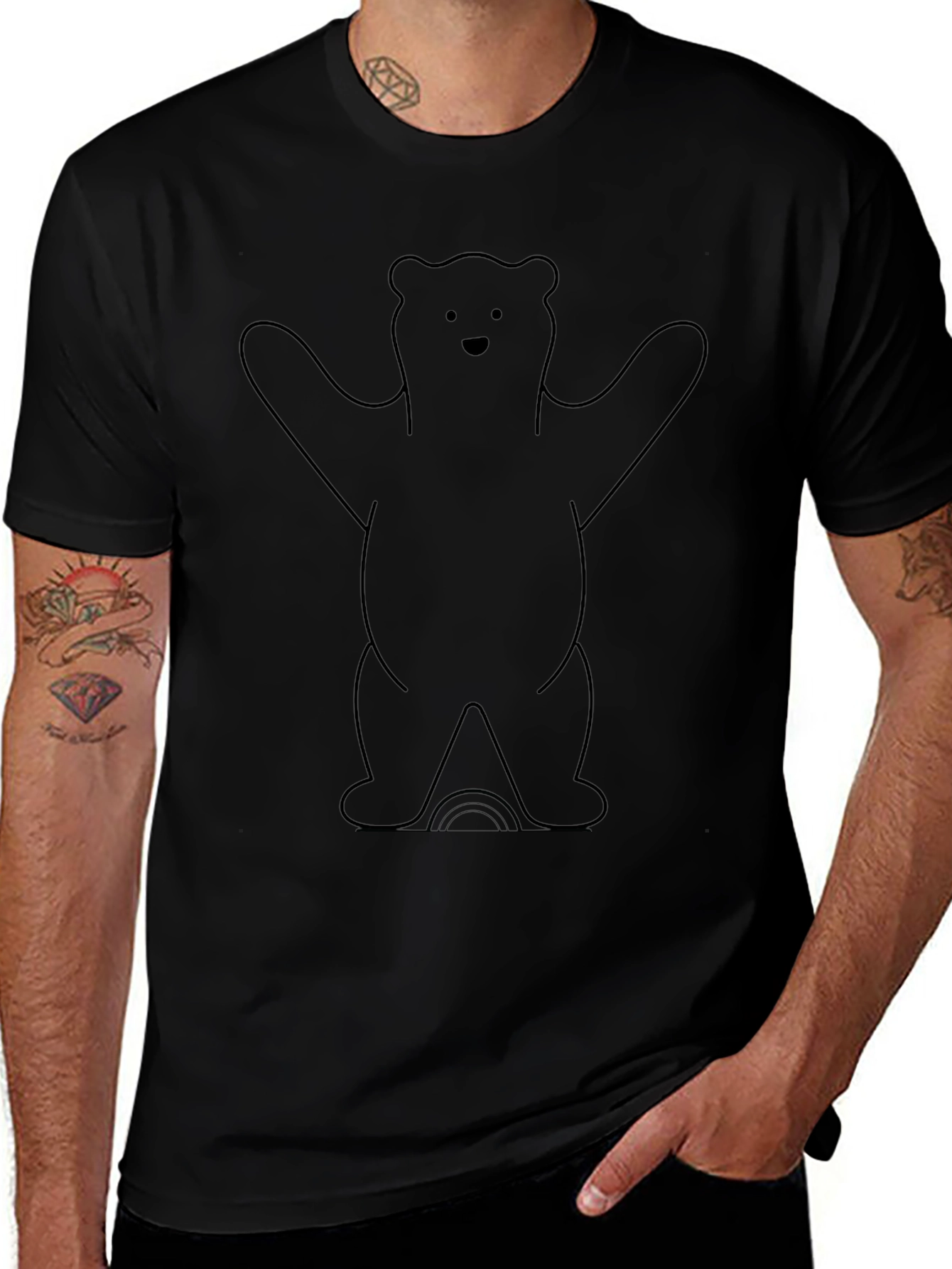 Bear Graphic Tee - Black Unisex T-Shirt