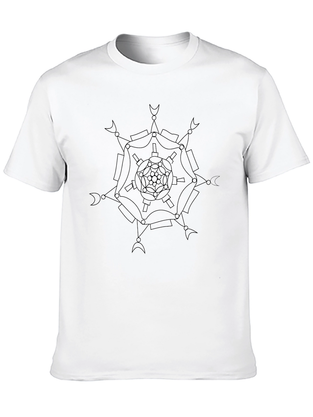 Abstract Geometric Mandala Graphic Black T-Shirt