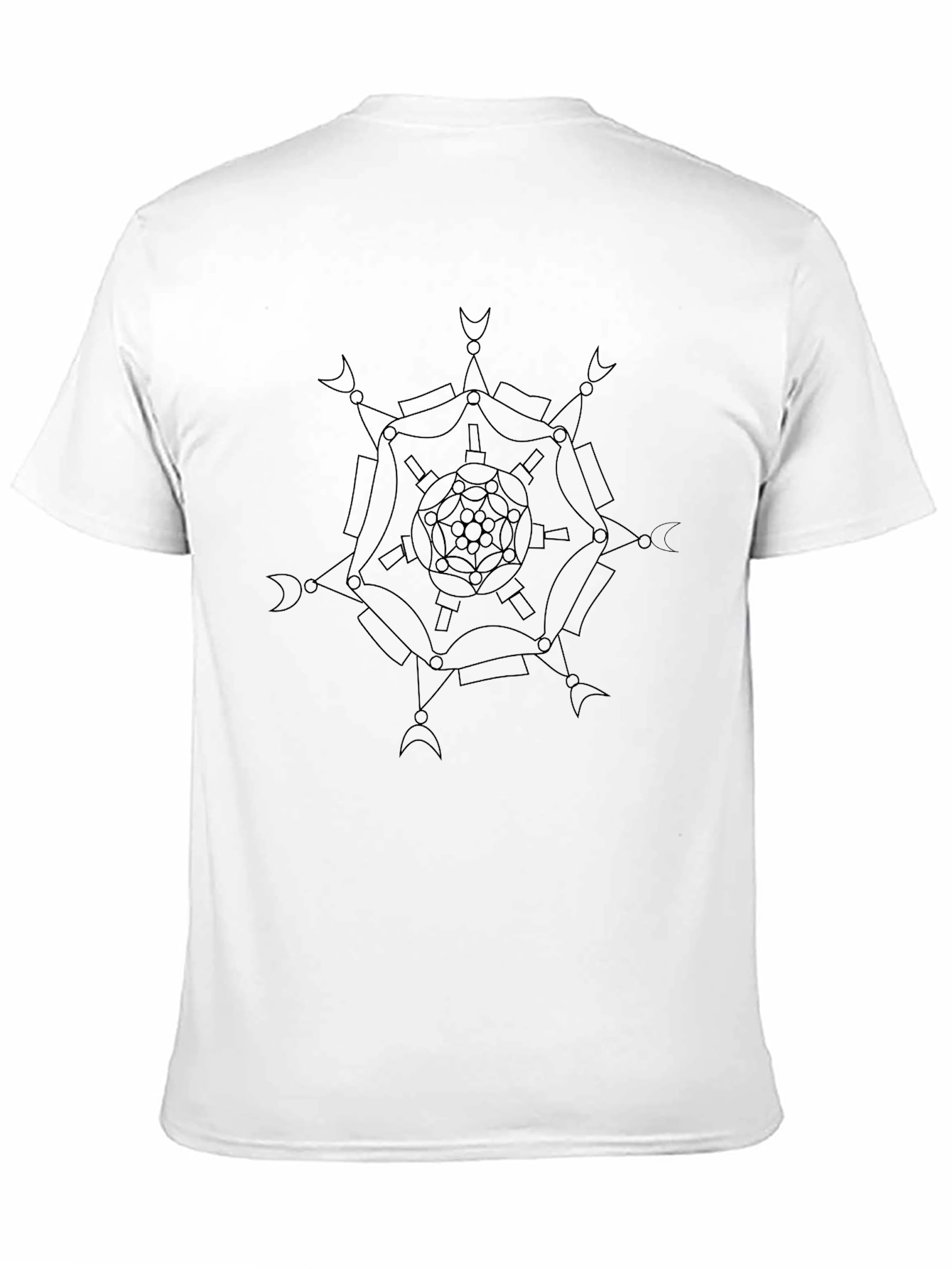 Abstract Geometric Mandala Graphic Black T-Shirt