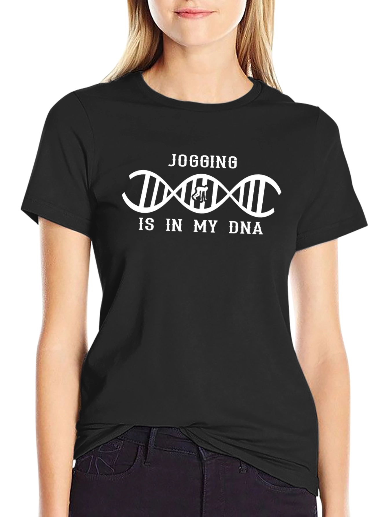 Jogging DNA Graphic Tee - Black Sporty Unisex