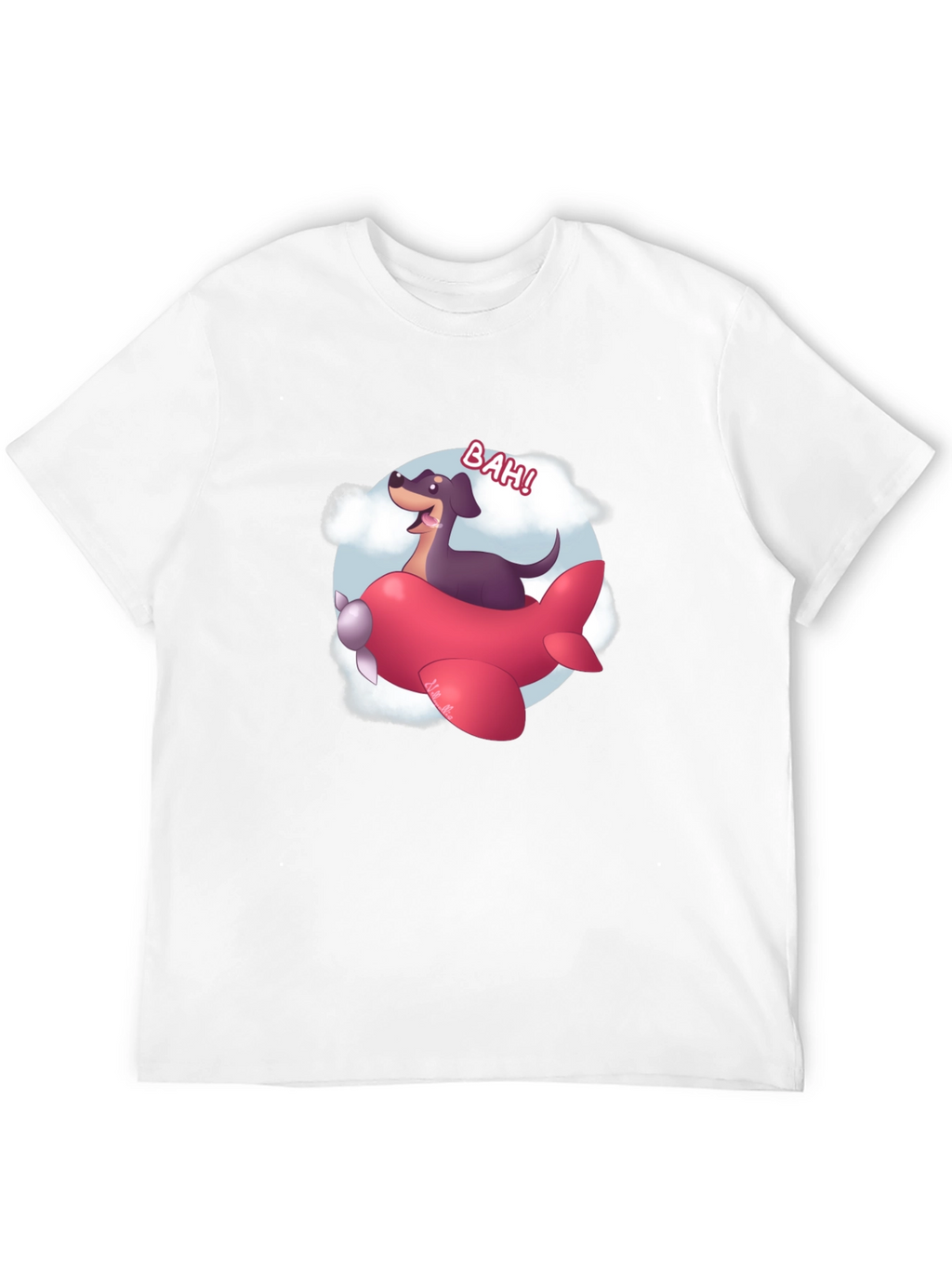 Dog Pilot Cartoon Graphic T-Shirt