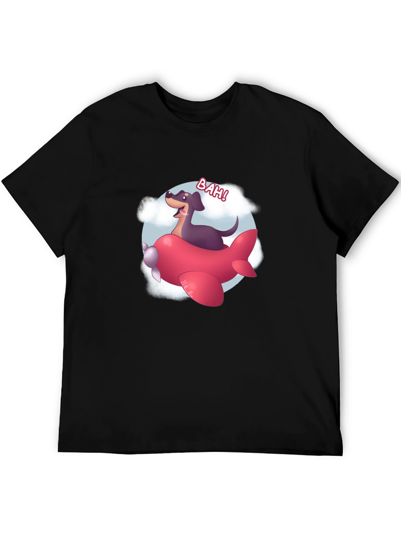 Dog Pilot Cartoon Graphic T-Shirt