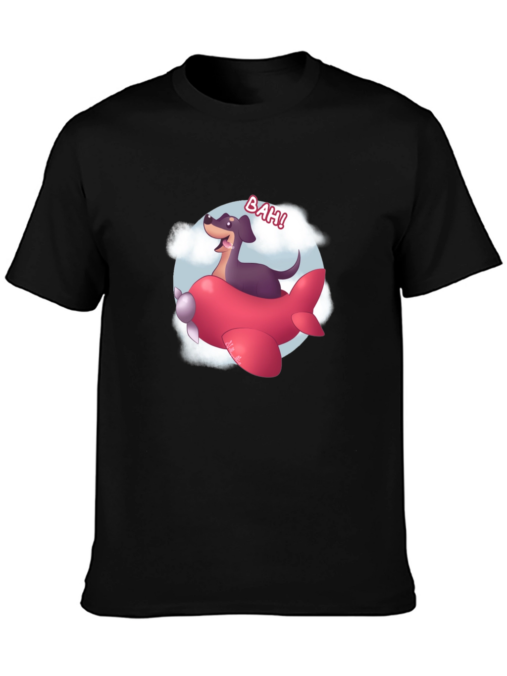 Dog Pilot Cartoon Graphic T-Shirt