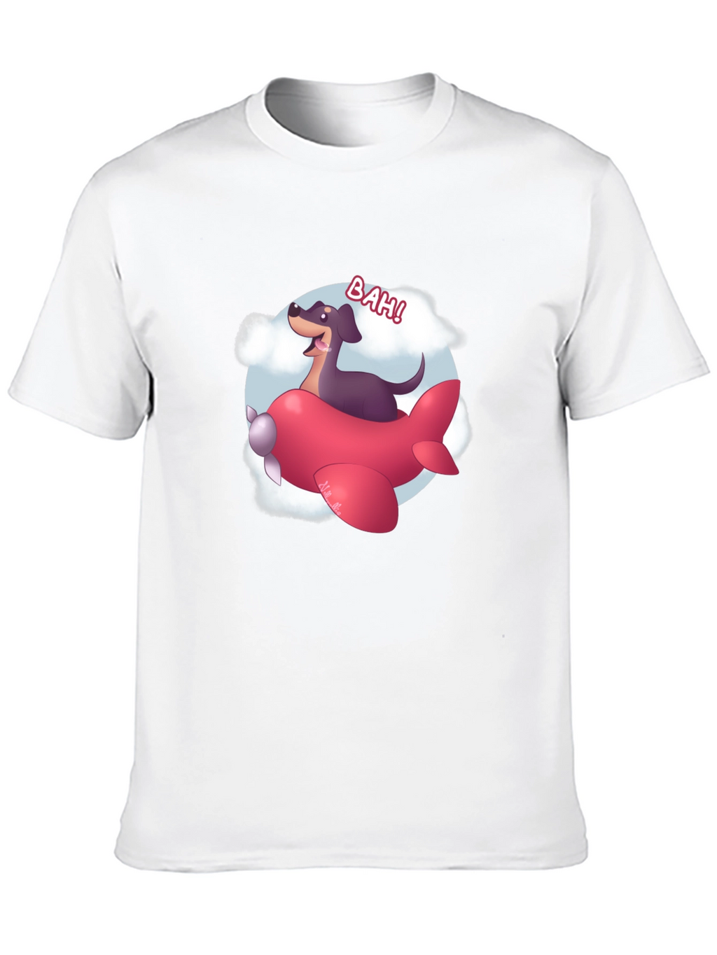 Dog Pilot Cartoon Graphic T-Shirt