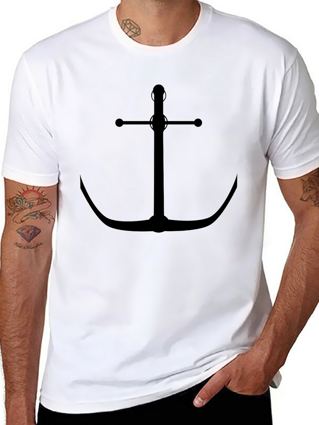 Anchor Graphic Black T-Shirt - Nautical Style