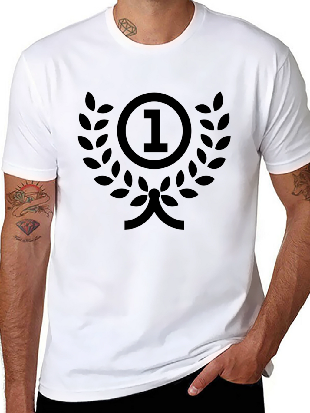 Champion Black T-Shirt - Number One Design