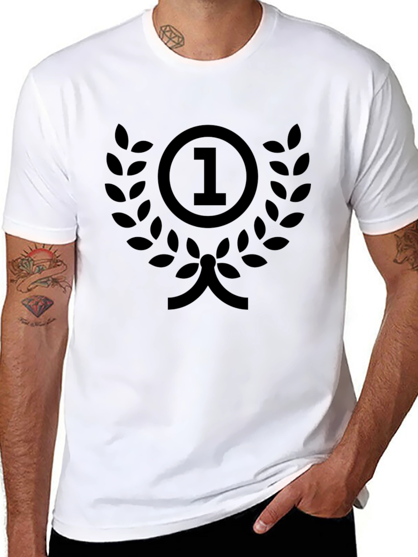 Champion Black T-Shirt - Number One Design