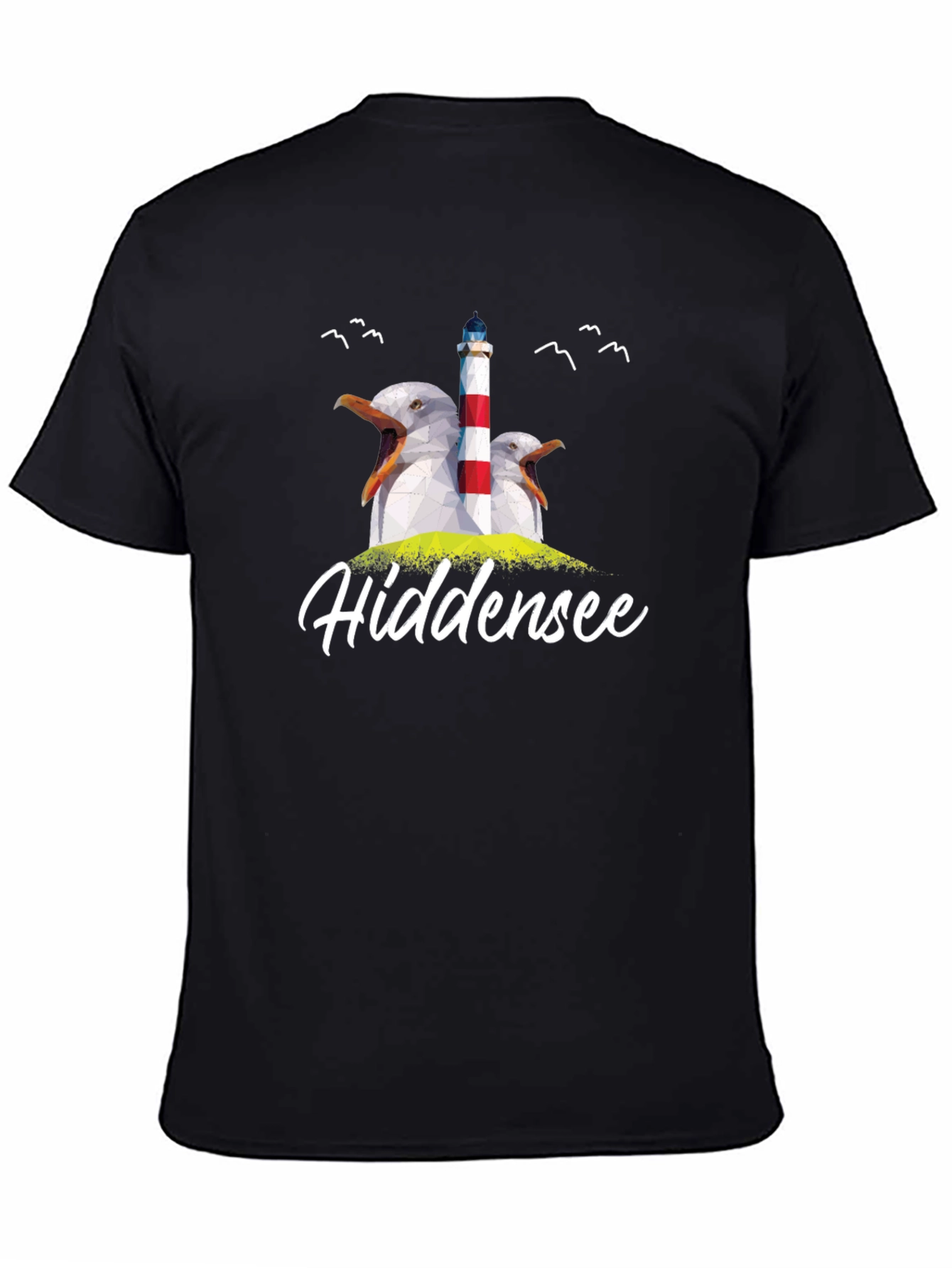 Hiddenese Seagull Lighthouse Graphic Tee